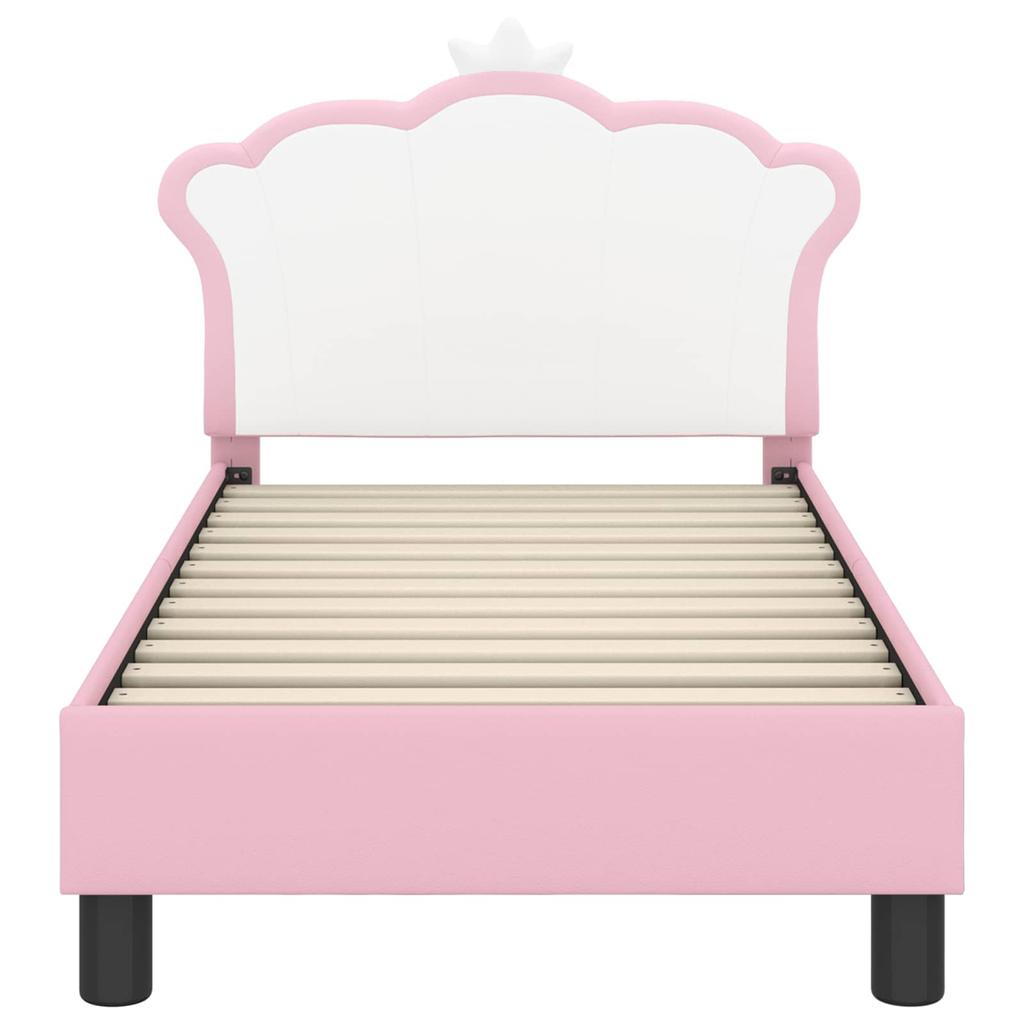 Children s Bed Frame with Headboard Pink 70 x 140 cm PU