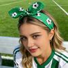 Damen Stirnband Breiter Rand Fußballmuster Schleife Stirnband Anti-Rutsch-Behandlung Gesichtsschlankmachender Haarreif Sportaccessoire