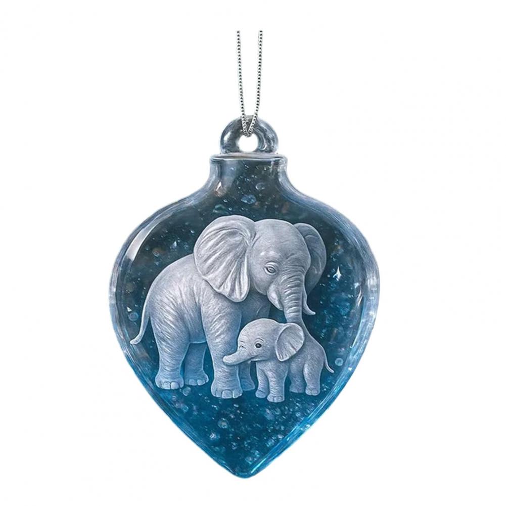 

Transparent Blue Hanging Ornament Acrylic Pendant Decoration Elegant Elephant Christmas Tree Ornaments Gradient Blue Pendant
