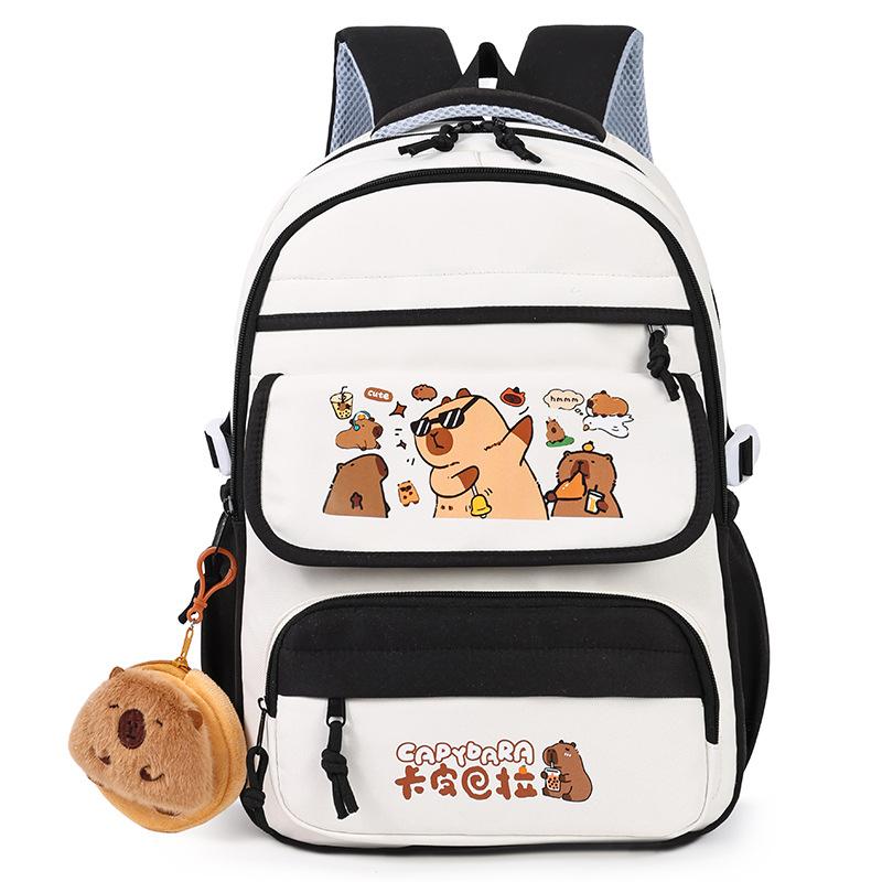 

Large Capacity Girl Junior High School Student Elementary School Student Backpack Capybar Cute Cartoon Backpack single bag