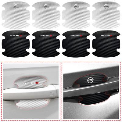 4PCS Car Door Handle Protection 3D Sticker Emblem Car Decoration For Nismo Almera Tiida Juke Teana Qashqai 350Z 370Z GTR