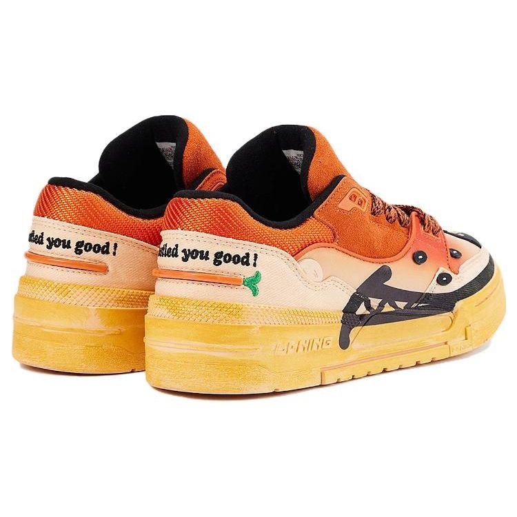 Li Ning Disney X 001 Btc Crazy Animal City Series Non-Slip Wear-Resistant Low-Top Sneakers Men Sneakers Orange AGCT061-1