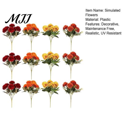 Easy Care Artificial Flowers for Seasonal Display Mums Outdoor, UV Resistant Fake Fall Chrysanthemums Exquisite Blooms Table Centerpiece Marigold