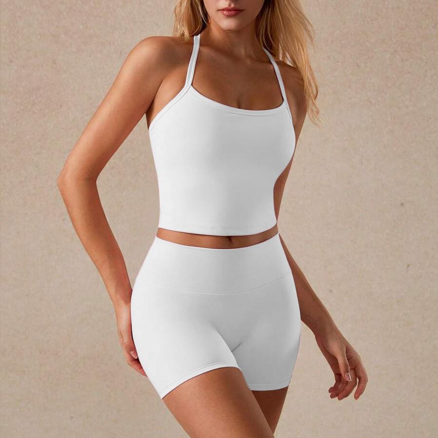 New Soft Touch Beauty Back Underwear Yoga Set Pilates Quick-drying Fitness Shorts Two-piece Set