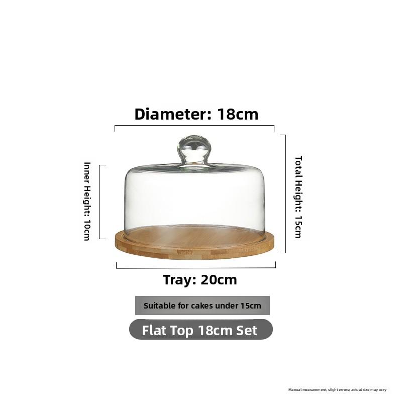 Glass Cake Plate Dessert Display Stand Transparent Dustproof Restaurant Afternoon Tea Food Serving Plate Style Nordic