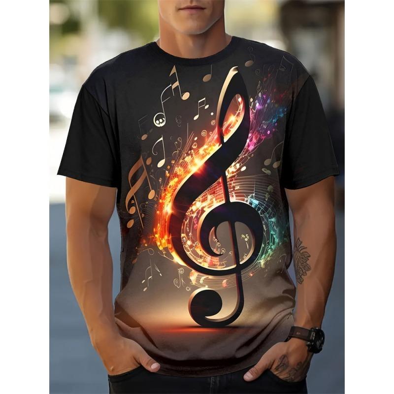 Skeleton Heart Pattern T-Shirt For Men Eyes Music 3D Print Short Sleeve Tees Fashion Unisex Street Round Neck T Shirts Kids Tops