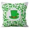 Home Cushion Cover St. Patrick's Day Pillowcase Four-leaf Clover Plaid Sofa Cushion Cover