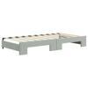Extendable Daybed with Drawers Light Grey 90 X 190 Cm Velvet