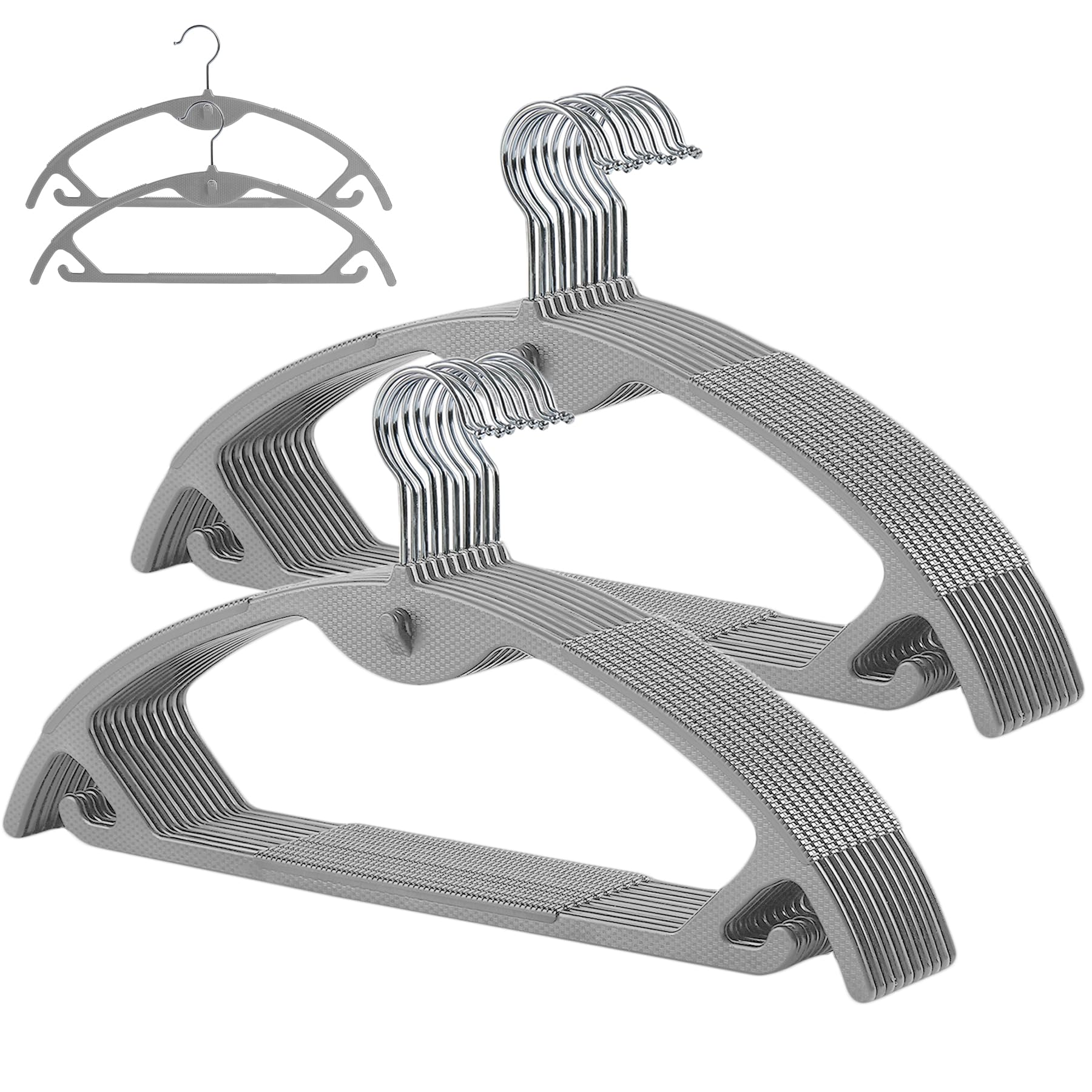 

Artifi Prevents Clothes from Losing Leaves No with Connecting Suit Laundry Storage Hangers, 20-Pack, Anti-Slip, Shape, Marks, Hooks, Hangers, Hangers, серый