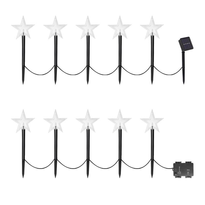 Solar-Powered LED Christmas Star & Snowflake Garden Lights