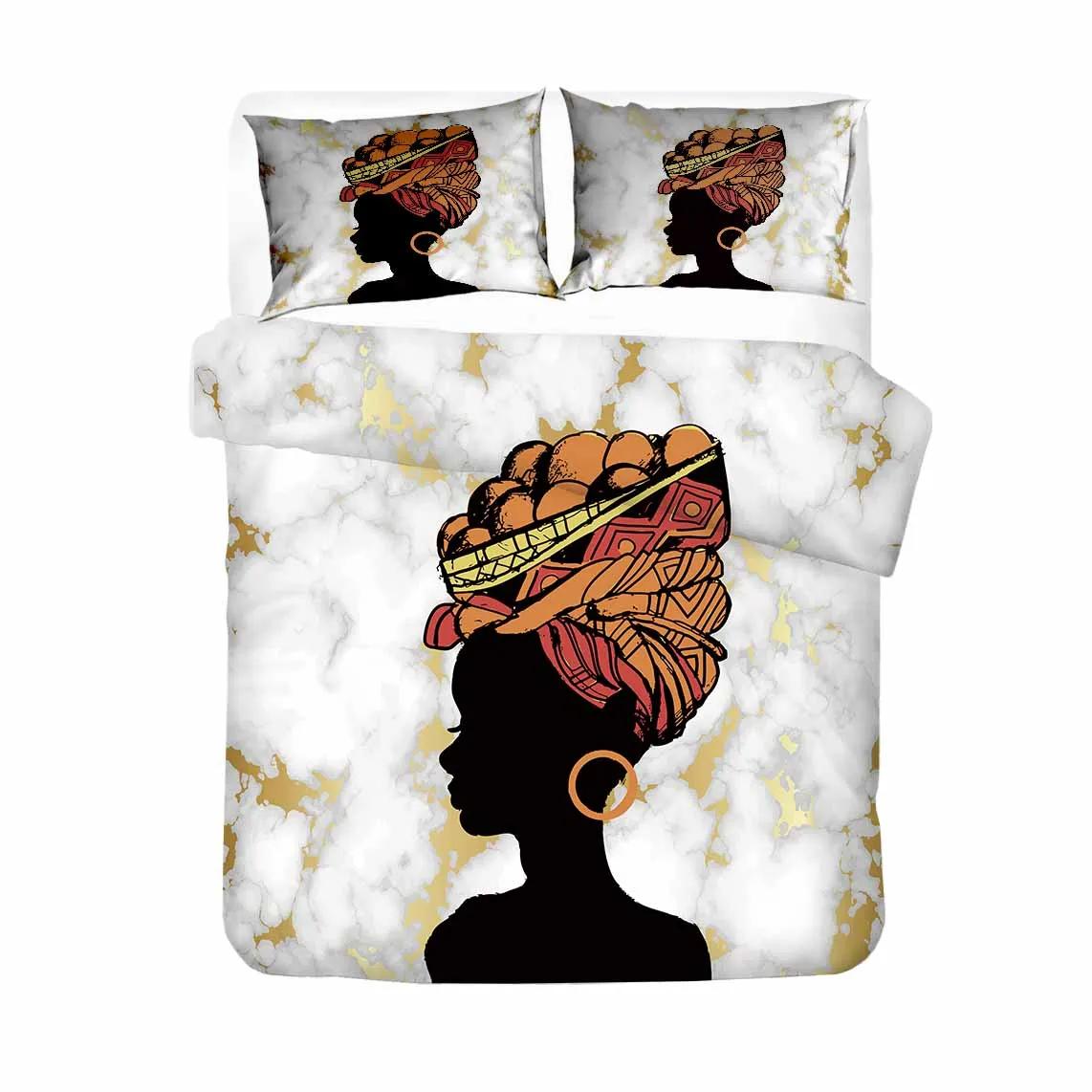 

Comforter Fashion Girls Beddings Adults Bedroom Comforter Set Twin Size135X200 Single Bedclothes African Girl Bad Set Comforter (quilt)-EU Single(135*200cm)3pcs