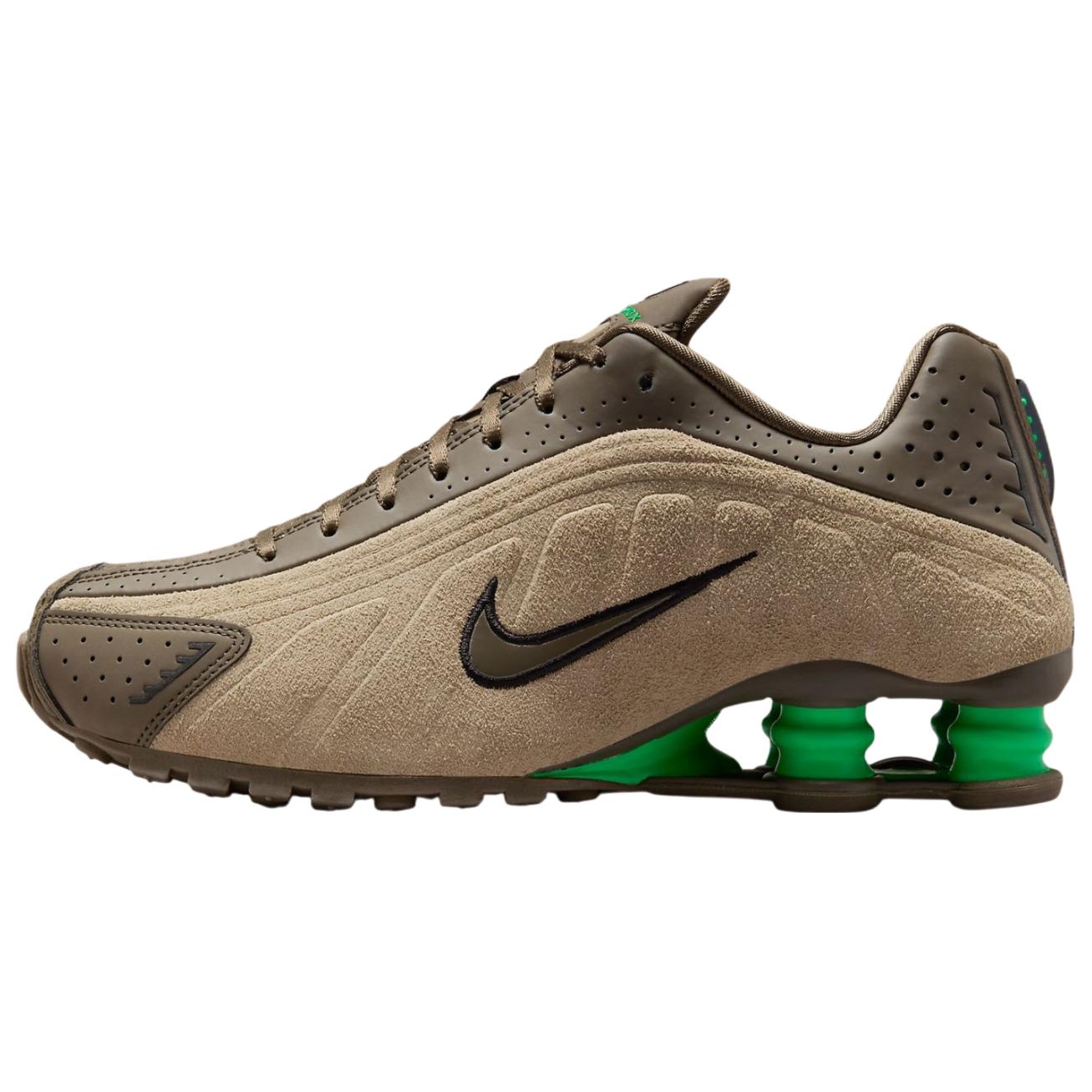 

Nike Shox R4 Comfortable Stylish Slip-Resistant Wear-Resistant Low-Top Casual Running Shoes Men sneaker Khaki Brown HQ7739-200 38.5