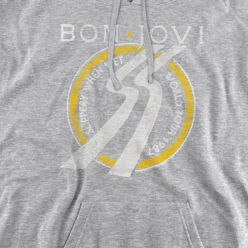 Bon Jovi Unisex Adult Slippery When Wet World Tour Heather Hoodie