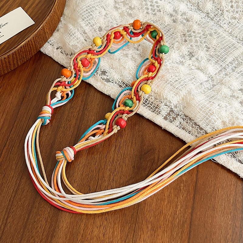 

Богемная ручная работа, красочная цепочка на талию с бусинами из ракушек и цветов, ретро женский аксессуар для платья, пояс-декор