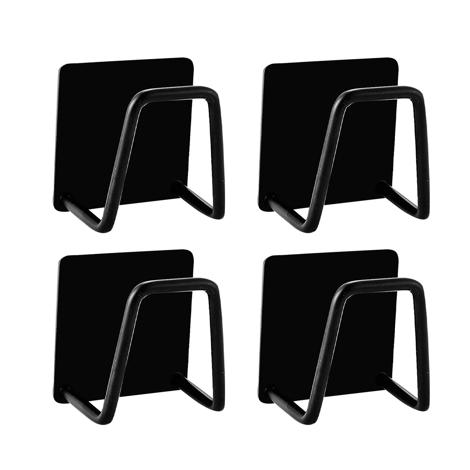 

Держатель для губки из 4 упаковок для кухонной раковины, водонепроницаемый держатель для хранения губки из нержавеющей стали 304, небольшой клейкий держатель для губки One Size чёрный