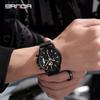 Sanda Men's Luminous Waterproof Quartz Watch with Three Subdials, Six Hands, and Calendar
