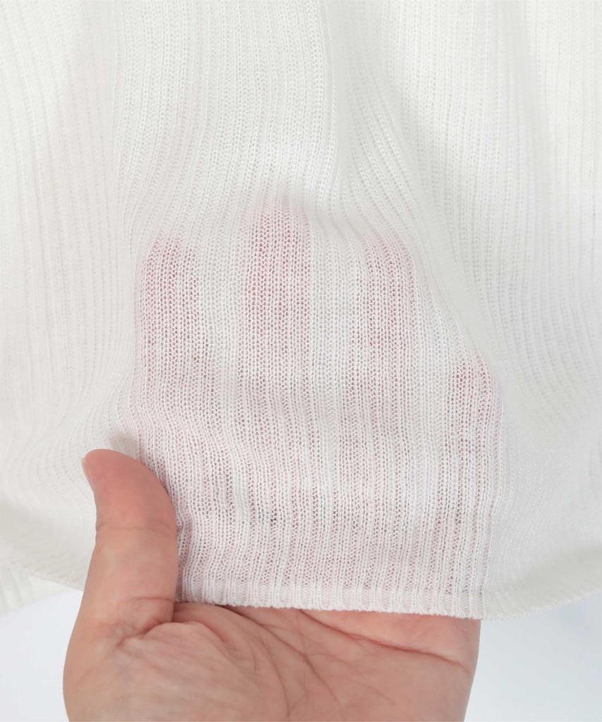 Yours High Neck Ribbed Sheer Knit BEXP4179 L Light Gray Women's