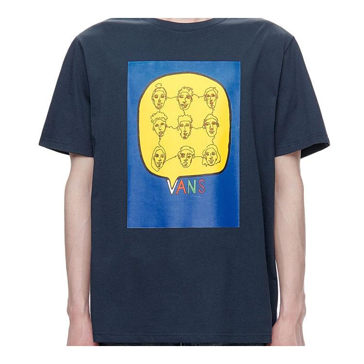 Vans T Shirts Unisex Blue Crew Neck Moderate Straight Fit VN0A4RATLKZ
