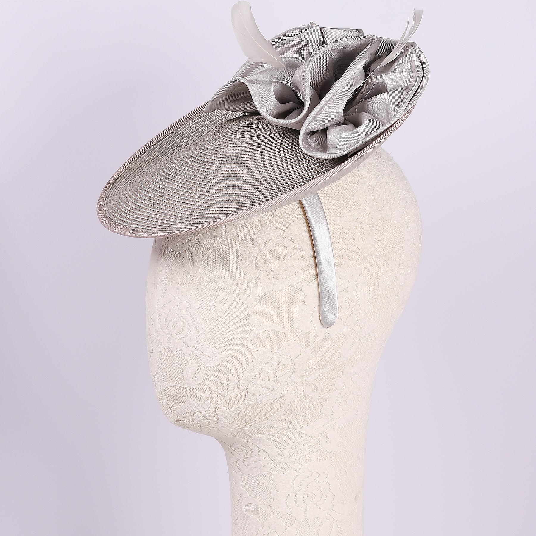 

Women s Derby Hat Tea Party Fascinator Kentucky Church Hats Cocktail Wedding Pillbox Hat Headband сірий