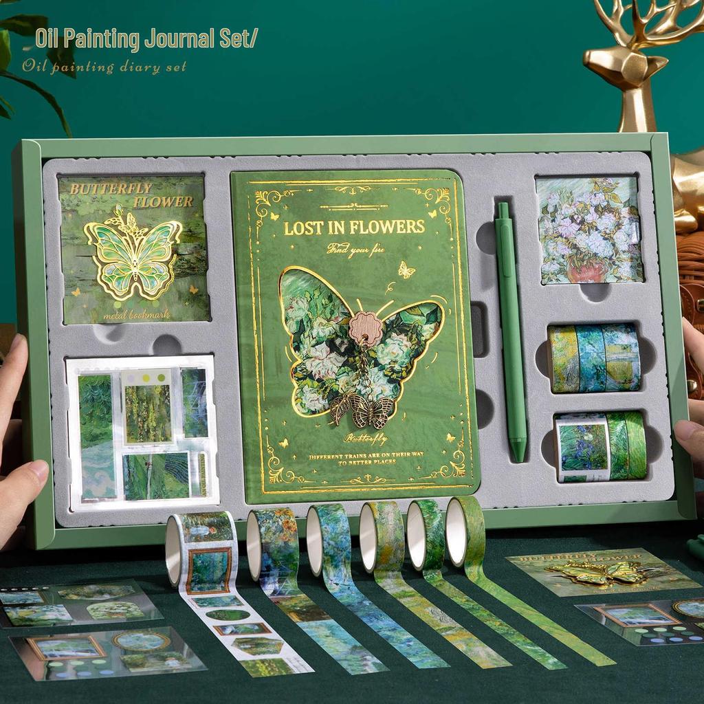 Vintage Oil Painting Notebook Set: Journal and Diary Gift for Students - Perfect for Back To School or Children's Day Souvenir