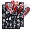 Slider Decals New Year Design Winter Charms Flower Snowflakes Nail Sticker 5D Embossed Christmas