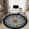 1pc Floral Mandala Chair Carpet for Office, Indoor Non Slip Washable Polyester Fiber Carpet,