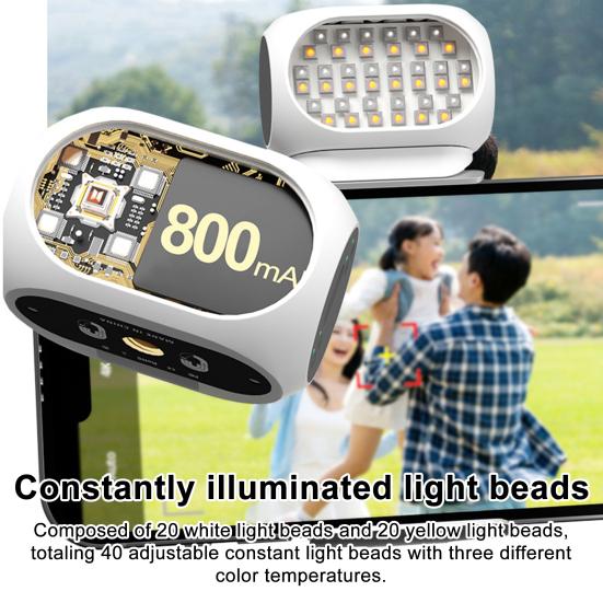 Yousheng Phone Gimbal Stabilizer Fill Light for DJI 3000K-6500K 3 Lighting Color 10-Level Brightness Adjustable Pocket Size Magnetic Smartphone Vlog