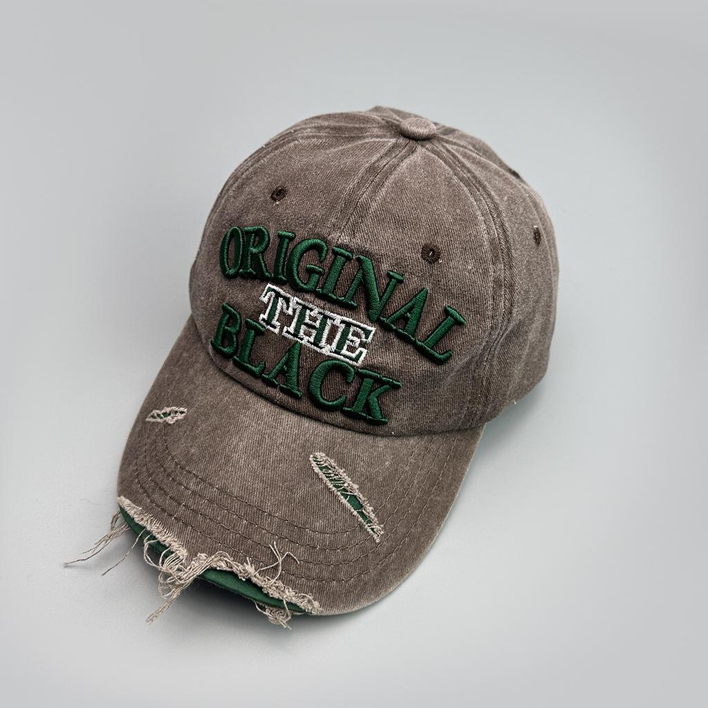 Ripped Embroidery Letter Baseball Cap Men'S And Women'S Shade Vintage Outdoor Street Cap