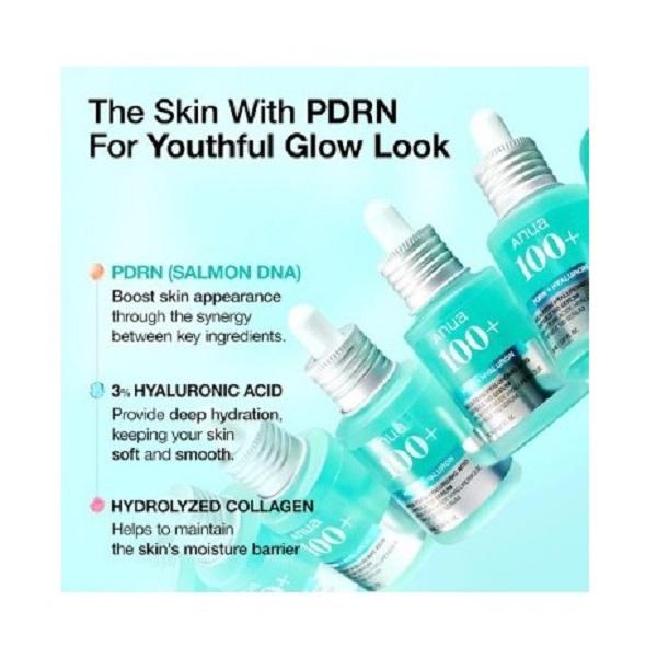 Anua PDRN Hyaluronic Acid Capsule 100 Salmon Serum Ampoule, 1 Piece, 30 Ml