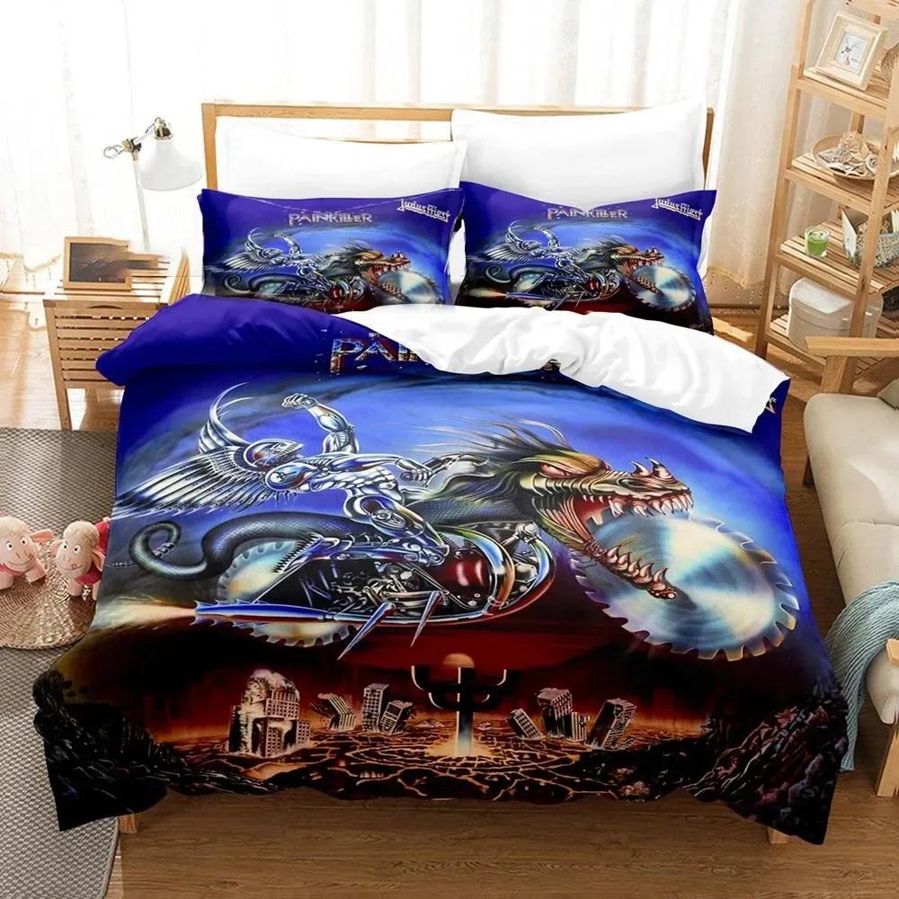 3D Print Judas Priest Hip Hop Bplus Beding Set Bedrom Soft Modern Bedspreads Comefortable Soft Duvet Cover Comfortable Quilt Cover Pilowcase