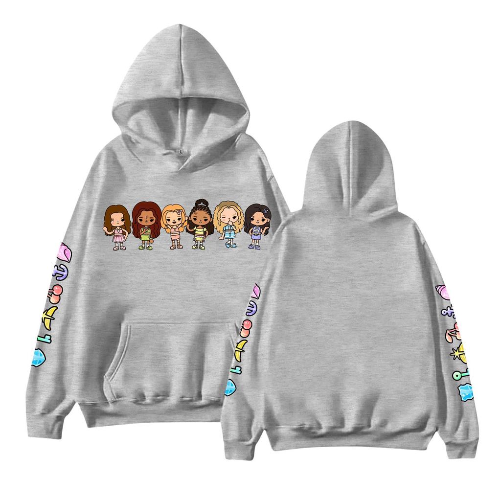 Unisex Mode Leichter Langarm-Pullover mit Taschen Bedruckter Hoodie