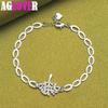 925 Sterling Silver Tree Heart Chain Bracelet Jewelry