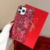Large window double-layer imd red leopard print for iPhone17proamx mobile phone case Apple personalized protective case