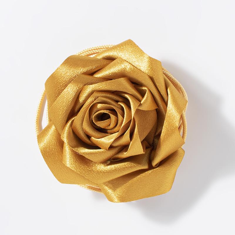 New Women's Fashionable Large Flower Cloth Rose Knotted Decorative Necklace Exquisite Personalized Handmade Atmospheric Waist Rope