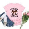 Vintage Spooky Mama Tshirts Retro Halloween T Shirt Spooky Season T-shirt Short Sleeve Women Tshirt Halloween Mama Graphic Tee