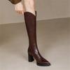 Long Boots for Women Pointed Toe Knee High Shaft Shoes Woman Elegant Quality Gyaru Spring Autumn Trend Waterproof Boot New