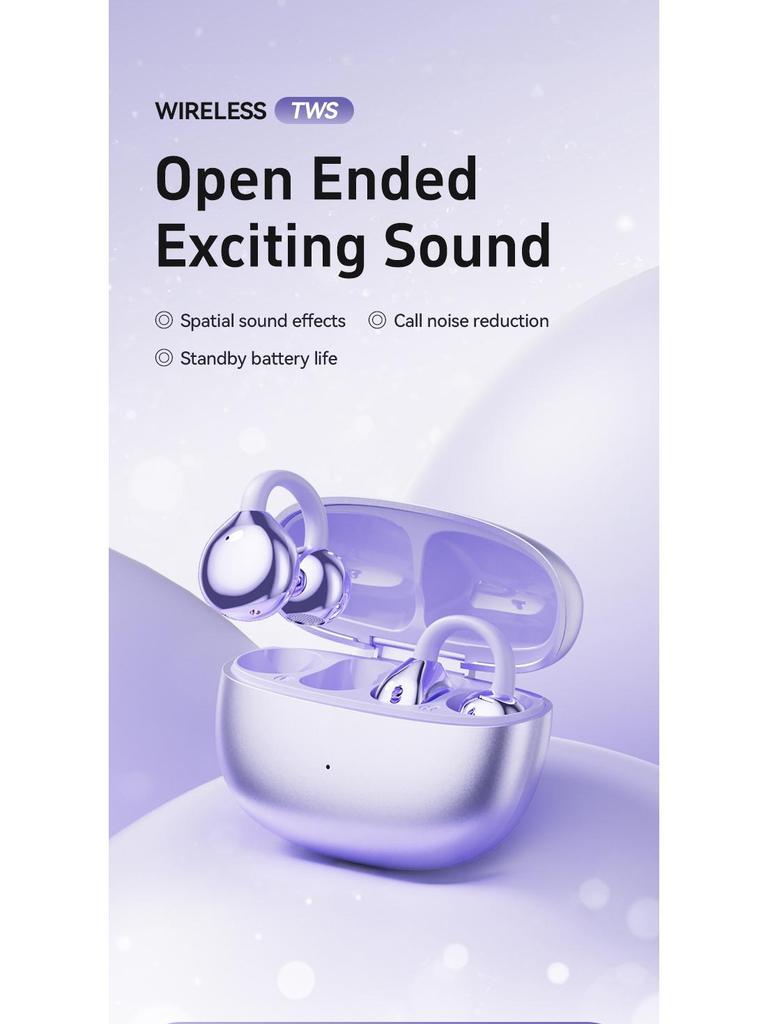M108 Wireless Bluetooth Ear Clip Earbuds with Noise Cancelling and Extended Battery Life