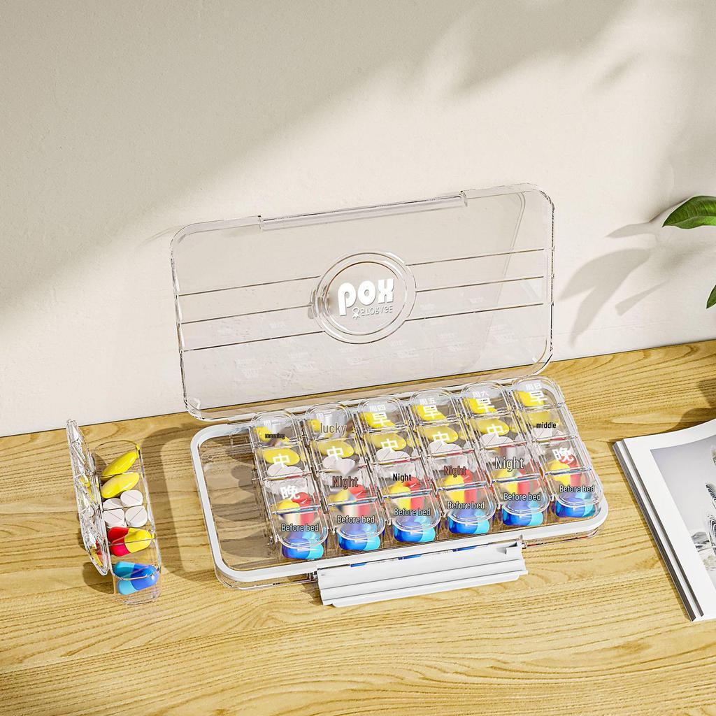 7-Day Travel Pill Organizer: Large Print, Three Daily Reminders for Elderly