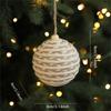 Christmas Tree Decoration Natural Fiber Twine Braided Foam Ball Holiday Hanging Ornament For Mantels Window Wall Display