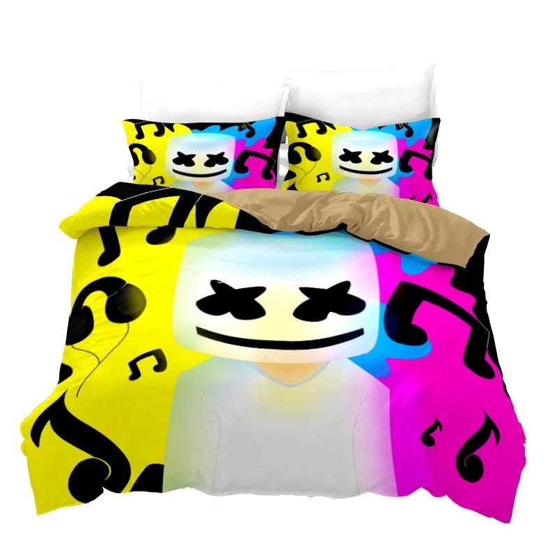 Marshmello Chris Comstock Doctom 3d sada ložního prádla Sada potištěných povlaků na přikrývku Sada povlaků na polštář Twin Full Queen Sada ložního prádla King Sada ložního prádla