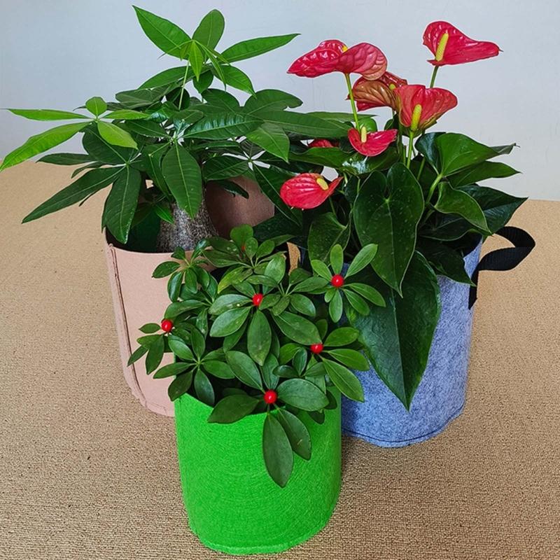 Pflanzsäcke, Mehrzweck-Töpfe aus Vliesstoff, Pflanzbehälter für den Außenbereich, geeignet für Gemüse, Obst, Blumen und Kräuter