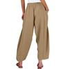 Women Plus Size Wide Leg Pants Middle Waist Summer Baggy Pants With Pockets