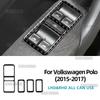 Window Lift Button Panel Real Soft Carbon Fiber Sticker For Volkswagen VW Polo MK5 6C 2015 2016 2017 LHD RHD Car Decor Trim