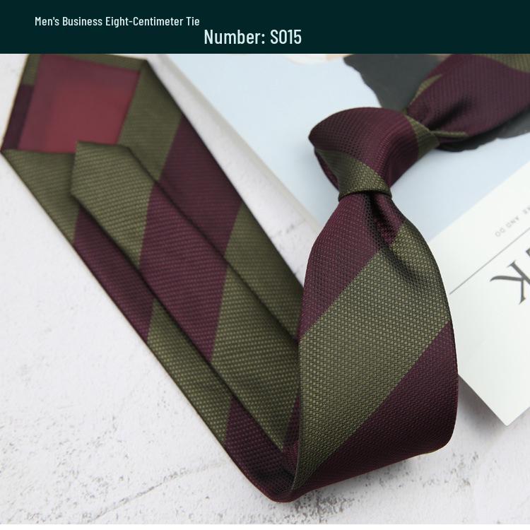 Retro Polka Dot and Stripe Men's Tie - 8cm Business Casual Korean Style Fashion Accessory