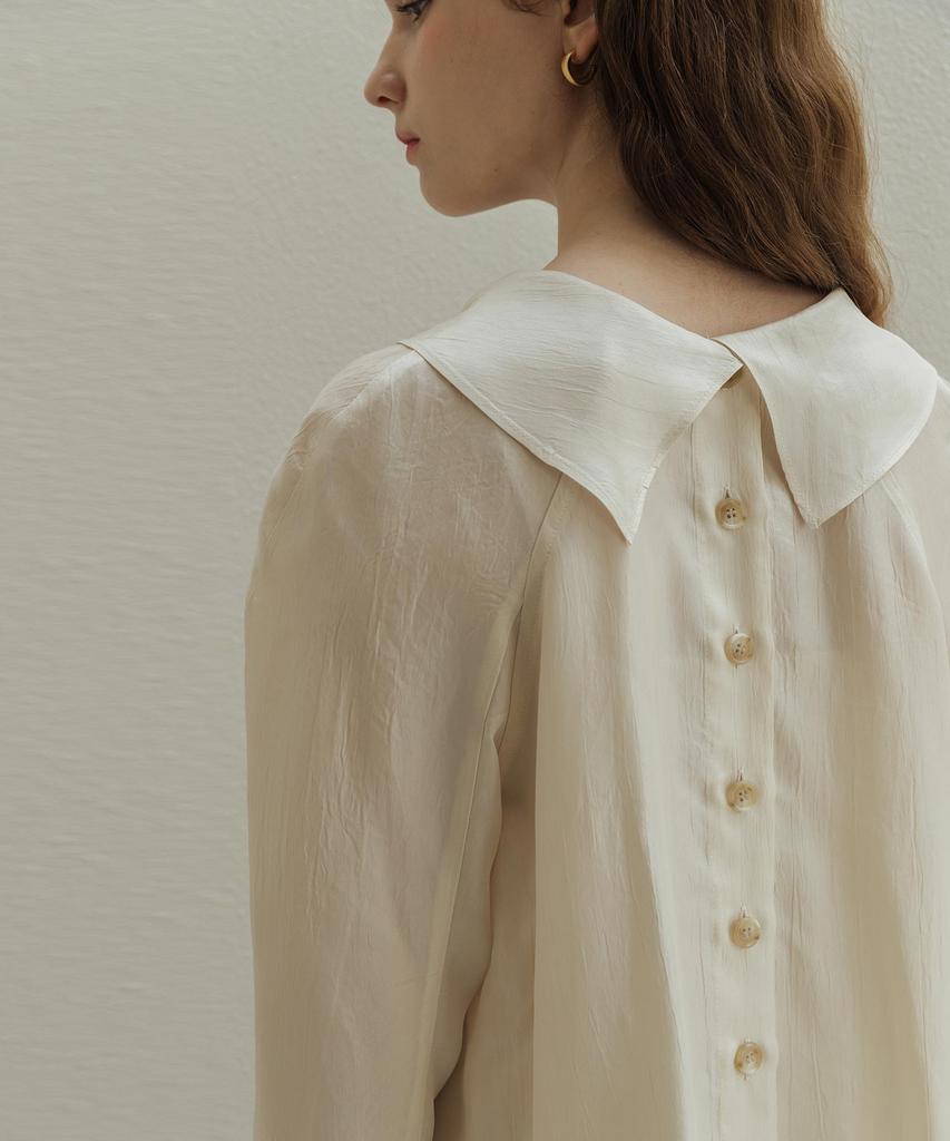 LAUTREDE MIN Haze Cowl Light Beige Blouse