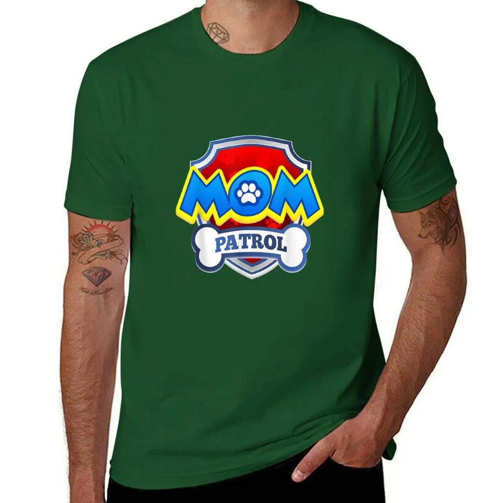 Funny Mom Patrol Funny Dog Mom Birthday Party TShirt blacks oversized graphic tee mens tall t shirts