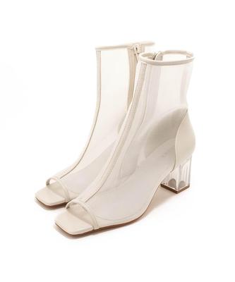 Bottes Randa Transparentes Bout Ouvert KC35099 IVOIRE S