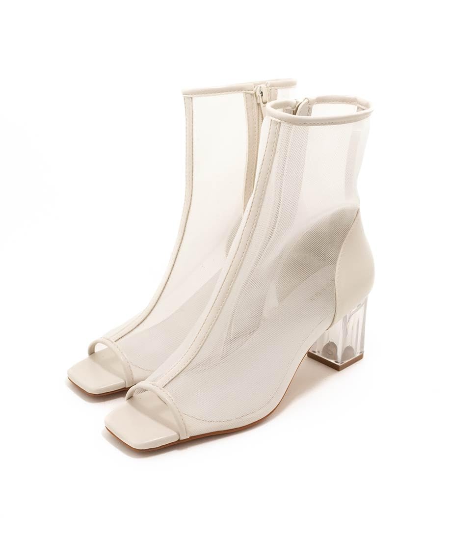 

Randa Sheer Open Toe Boots KC35099 IVORY S