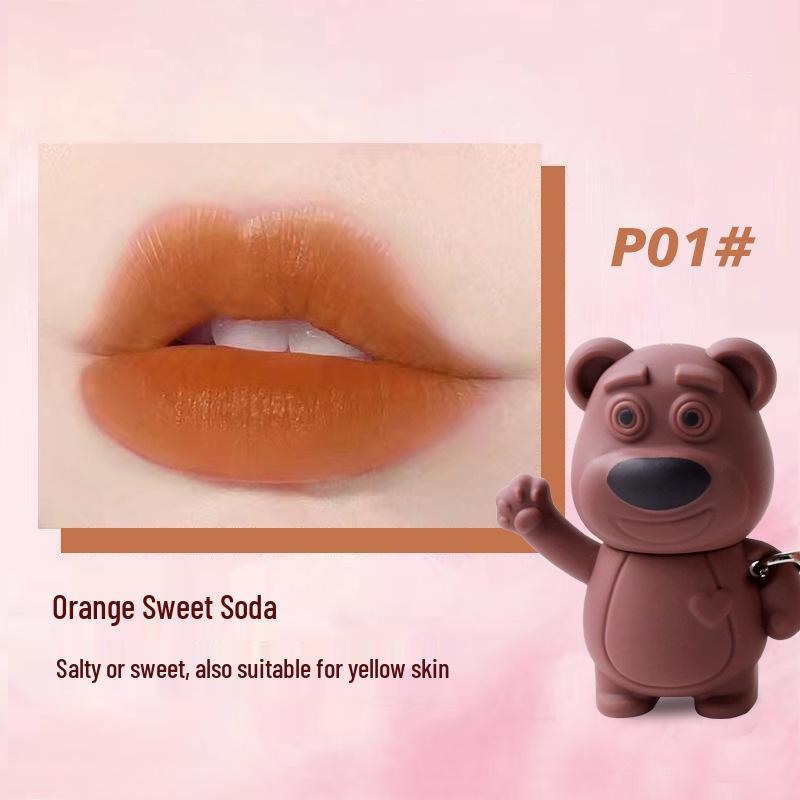 

Матовый тинт для губ Мягкий туман с мишкой - Милый, водостойкий, нелипкий, кремовый нюдовый макияж для студентов