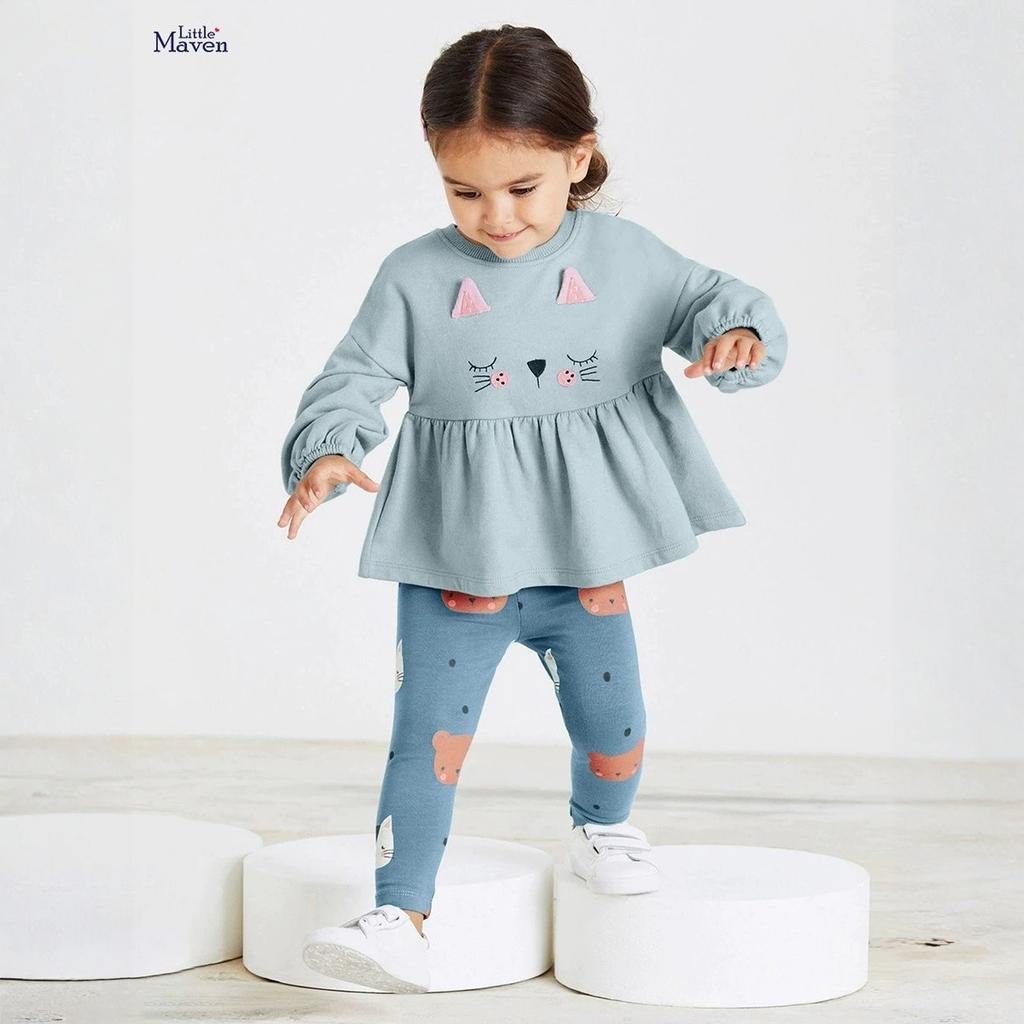 Cute Long Sleeve Cartoon Kids Set - Casual T-Shirt Outfit